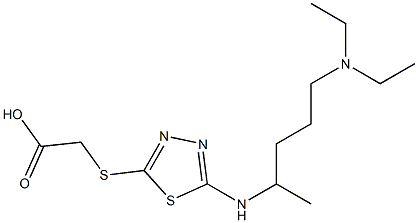 2-[(5-{[5-(diethylamino)pentan-2-yl]amino}-1,3,4-thiadiazol-2-yl)sulfanyl]acetic acid Struktur