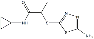 2-[(5-amino-1,3,4-thiadiazol-2-yl)sulfanyl]-N-cyclopropylpropanamide Struktur