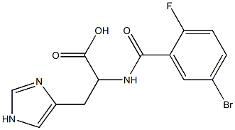 2-[(5-bromo-2-fluorophenyl)formamido]-3-(1H-imidazol-4-yl)propanoic acid Struktur