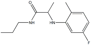 2-[(5-fluoro-2-methylphenyl)amino]-N-propylpropanamide Struktur