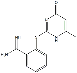 2-[(6-methyl-4-oxo-1,4-dihydropyrimidin-2-yl)sulfanyl]benzene-1-carboximidamide Struktur