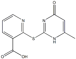 2-[(6-methyl-4-oxo-1,4-dihydropyrimidin-2-yl)sulfanyl]pyridine-3-carboxylic acid Struktur