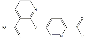 2-[(6-nitropyridin-3-yl)sulfanyl]pyridine-3-carboxylic acid Struktur