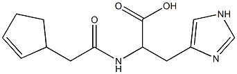 2-[(cyclopent-2-en-1-ylacetyl)amino]-3-(1H-imidazol-4-yl)propanoic acid Struktur