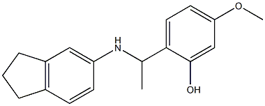 2-[1-(2,3-dihydro-1H-inden-5-ylamino)ethyl]-5-methoxyphenol Struktur