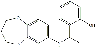 2-[1-(3,4-dihydro-2H-1,5-benzodioxepin-7-ylamino)ethyl]phenol Struktur