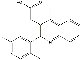 2-[2-(2,5-dimethylphenyl)-4-methylquinolin-3-yl]acetic acid Struktur