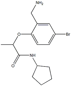 2-[2-(aminomethyl)-4-bromophenoxy]-N-cyclopentylpropanamide Struktur