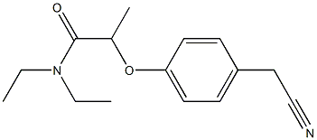 2-[4-(cyanomethyl)phenoxy]-N,N-diethylpropanamide Struktur