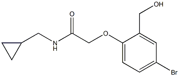 2-[4-bromo-2-(hydroxymethyl)phenoxy]-N-(cyclopropylmethyl)acetamide Struktur