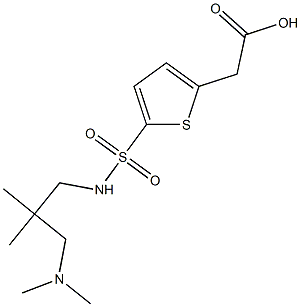 2-[5-({2-[(dimethylamino)methyl]-2-methylpropyl}sulfamoyl)thiophen-2-yl]acetic acid Struktur