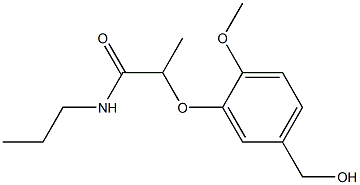 2-[5-(hydroxymethyl)-2-methoxyphenoxy]-N-propylpropanamide Struktur