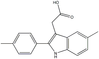 2-[5-methyl-2-(4-methylphenyl)-1H-indol-3-yl]acetic acid Struktur