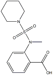 2-[methyl(piperidine-1-sulfonyl)amino]benzoic acid Struktur