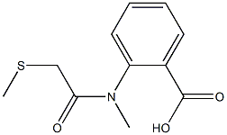 2-[N-methyl-2-(methylsulfanyl)acetamido]benzoic acid Struktur