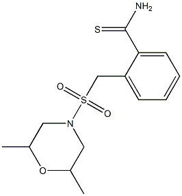 2-{[(2,6-dimethylmorpholine-4-)sulfonyl]methyl}benzene-1-carbothioamide Struktur