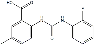 2-{[(2-fluorophenyl)carbamoyl]amino}-5-methylbenzoic acid Struktur