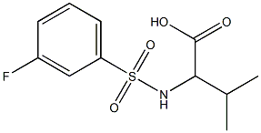 2-{[(3-fluorophenyl)sulfonyl]amino}-3-methylbutanoic acid Struktur