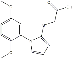 2-{[1-(2,5-dimethoxyphenyl)-1H-imidazol-2-yl]sulfanyl}acetic acid Struktur