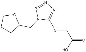 2-{[1-(oxolan-2-ylmethyl)-1H-1,2,3,4-tetrazol-5-yl]sulfanyl}acetic acid Struktur