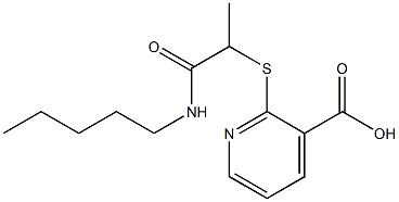 2-{[1-(pentylcarbamoyl)ethyl]sulfanyl}pyridine-3-carboxylic acid Struktur