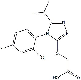 2-{[4-(2-chloro-4-methylphenyl)-5-(propan-2-yl)-4H-1,2,4-triazol-3-yl]sulfanyl}acetic acid Struktur