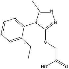 2-{[4-(2-ethylphenyl)-5-methyl-4H-1,2,4-triazol-3-yl]sulfanyl}acetic acid Struktur