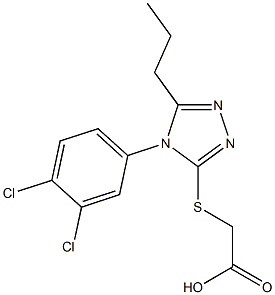 2-{[4-(3,4-dichlorophenyl)-5-propyl-4H-1,2,4-triazol-3-yl]sulfanyl}acetic acid Struktur