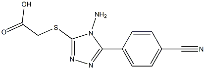 2-{[4-amino-5-(4-cyanophenyl)-4H-1,2,4-triazol-3-yl]sulfanyl}acetic acid Struktur