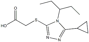 2-{[5-cyclopropyl-4-(pentan-3-yl)-4H-1,2,4-triazol-3-yl]sulfanyl}acetic acid Struktur