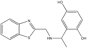 2-{1-[(1,3-benzothiazol-2-ylmethyl)amino]ethyl}benzene-1,4-diol Struktur