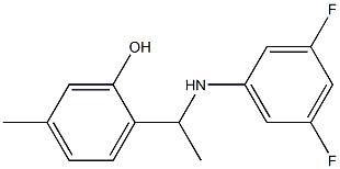 2-{1-[(3,5-difluorophenyl)amino]ethyl}-5-methylphenol Struktur