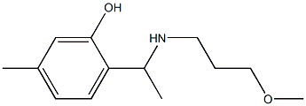 2-{1-[(3-methoxypropyl)amino]ethyl}-5-methylphenol Struktur