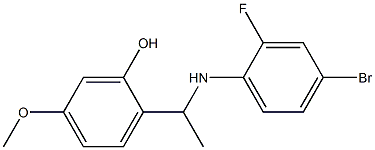 2-{1-[(4-bromo-2-fluorophenyl)amino]ethyl}-5-methoxyphenol Struktur