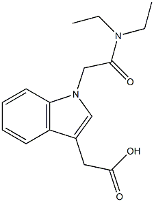 2-{1-[(diethylcarbamoyl)methyl]-1H-indol-3-yl}acetic acid Struktur