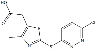 2-{2-[(6-chloropyridazin-3-yl)sulfanyl]-4-methyl-1,3-thiazol-5-yl}acetic acid Struktur