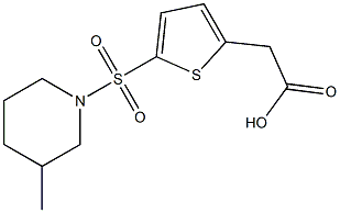 2-{5-[(3-methylpiperidine-1-)sulfonyl]thiophen-2-yl}acetic acid Struktur