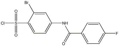 2-bromo-4-[(4-fluorobenzene)amido]benzene-1-sulfonyl chloride Struktur