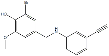 2-bromo-4-{[(3-ethynylphenyl)amino]methyl}-6-methoxyphenol Struktur