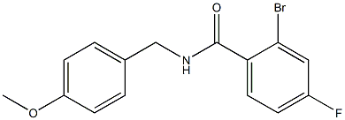 2-bromo-4-fluoro-N-(4-methoxybenzyl)benzamide Struktur