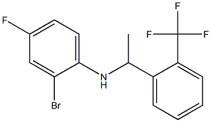 2-bromo-4-fluoro-N-{1-[2-(trifluoromethyl)phenyl]ethyl}aniline Struktur