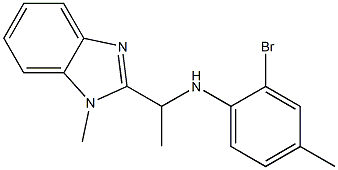 2-bromo-4-methyl-N-[1-(1-methyl-1H-1,3-benzodiazol-2-yl)ethyl]aniline Struktur