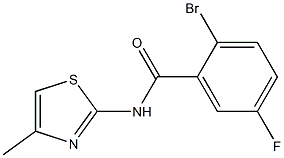 2-bromo-5-fluoro-N-(4-methyl-1,3-thiazol-2-yl)benzamide Struktur