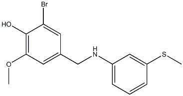 2-bromo-6-methoxy-4-({[3-(methylsulfanyl)phenyl]amino}methyl)phenol Struktur