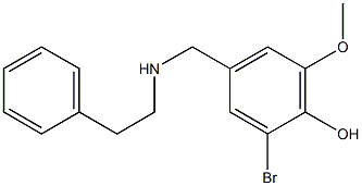 2-bromo-6-methoxy-4-{[(2-phenylethyl)amino]methyl}phenol Struktur