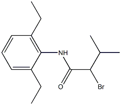 2-bromo-N-(2,6-diethylphenyl)-3-methylbutanamide Struktur