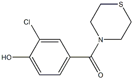 2-chloro-4-(thiomorpholin-4-ylcarbonyl)phenol Struktur