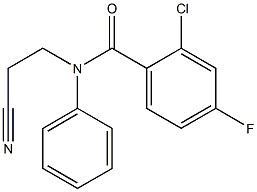 2-chloro-N-(2-cyanoethyl)-4-fluoro-N-phenylbenzamide Struktur