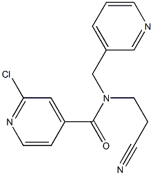 2-chloro-N-(2-cyanoethyl)-N-(pyridin-3-ylmethyl)pyridine-4-carboxamide Struktur