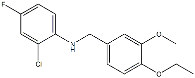 2-chloro-N-[(4-ethoxy-3-methoxyphenyl)methyl]-4-fluoroaniline Struktur